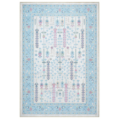 Annela Pastel Light Blue Modern Oushak Rug
