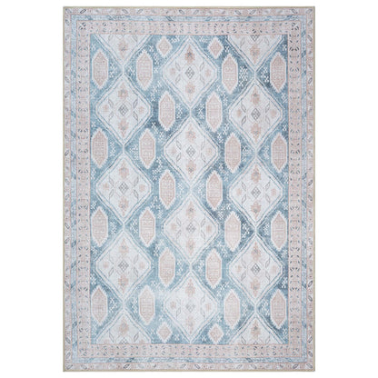Samara Cream Blue Distressed Turkish Rug