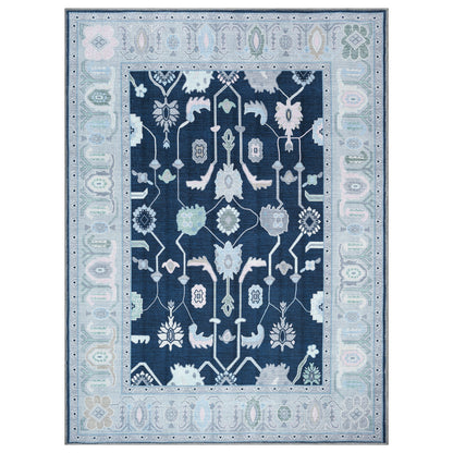 Nurul Navy Blue Modern Oushak Rug