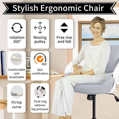 Ergonomic Drafting Chair With Lumbar Support Grey Office