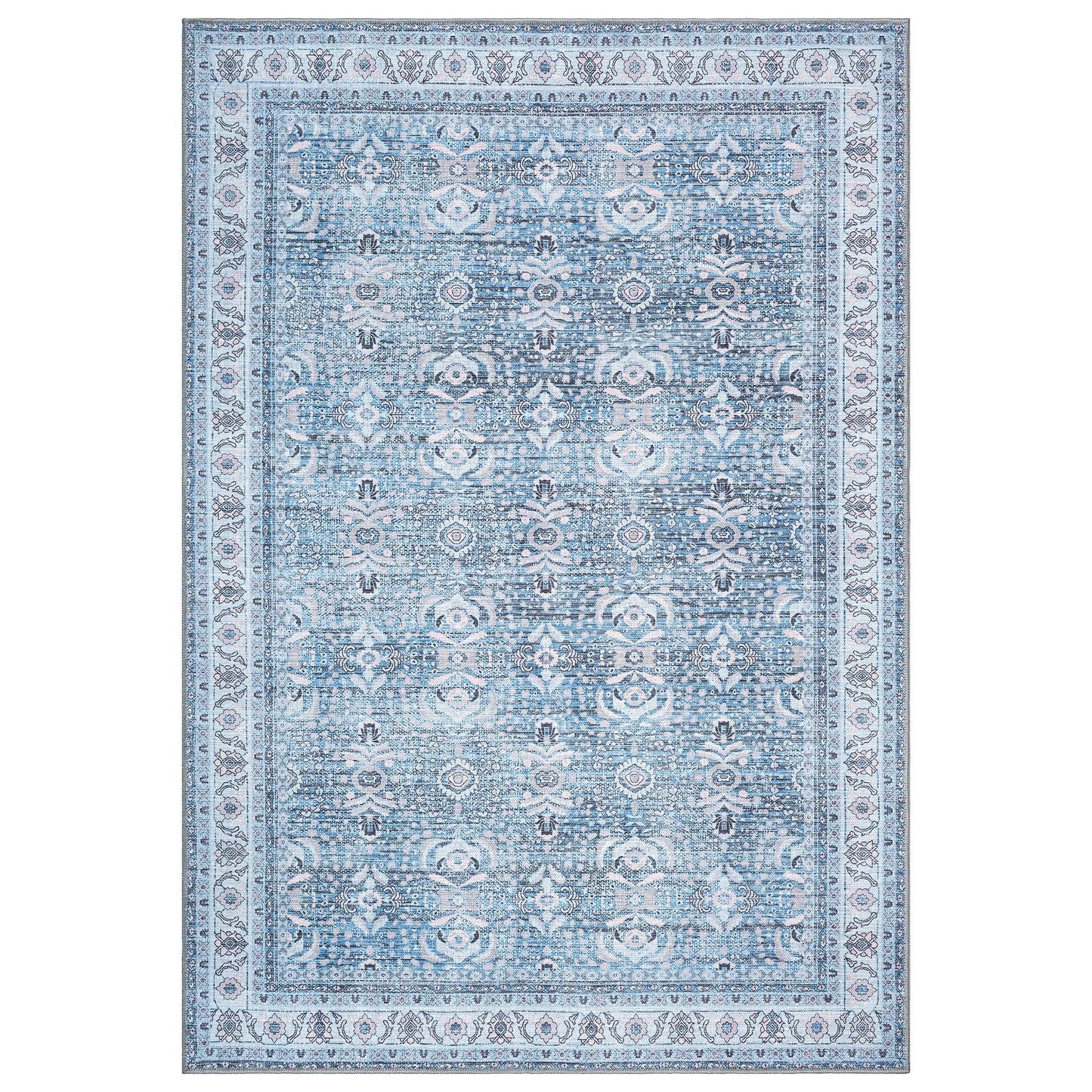Jayla Modern Turkish Floral Cream Blue Rug