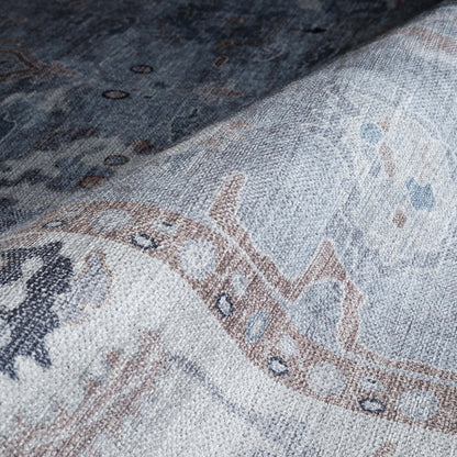 Sylvie Gray Blue Pastel Modern Oushak Rug