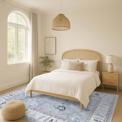 Sylvie Gray Blue Pastel Modern Oushak Rug