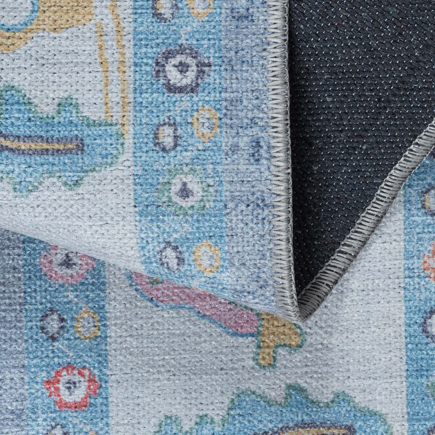 Asiya Muted Blues Modern Oushak Rug