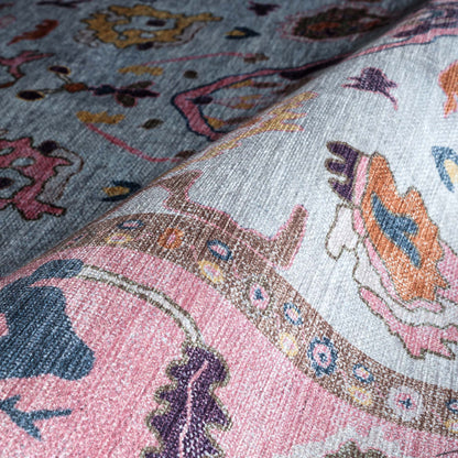 Luella Pastel Pink Cream Modern Oushak Rug