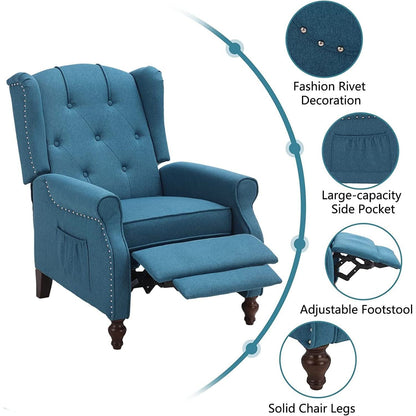 Wingback Recliner Chair With Massage And Heat Living Room