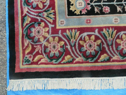 9' X 12' Decorative Chinese Aubusson Hand Knotted Pile Wool Rug Black Nice