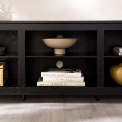 Wren Classic 6 Cubby TV Stand Black 70 Inch for 80 Inch TVs