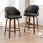 26 Inch Swivel Barstools Set of Two Black Leather