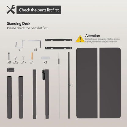 40x24 Inch Electric Standing Desk With Memory Presets Black