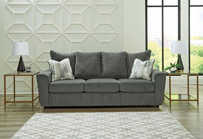 Gray Upholstered Casual Sofa With Flared Arms Modern