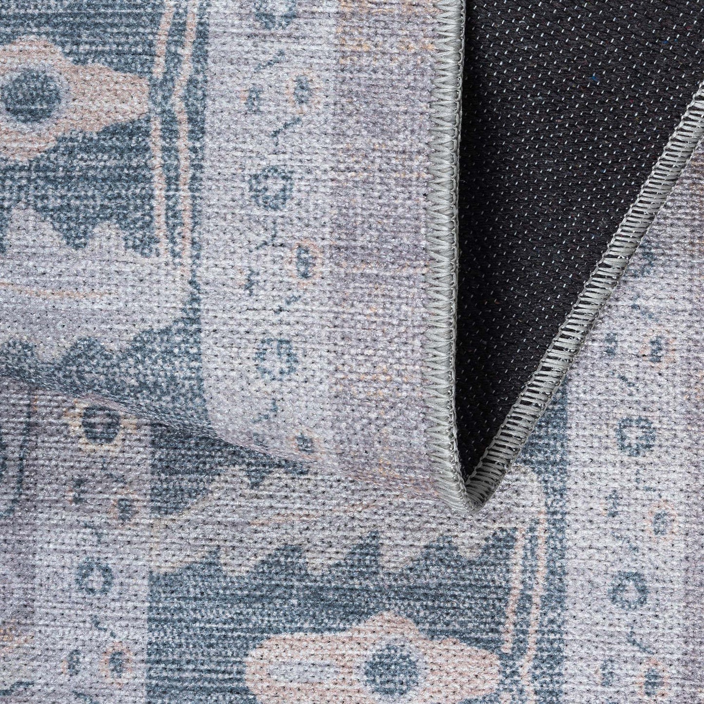 Ruya Gray Blue Modern Oushak Rug