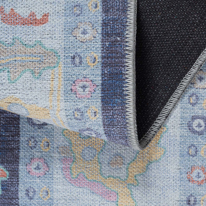 Munira Pastel Navy Blue Modern Oushak Rug