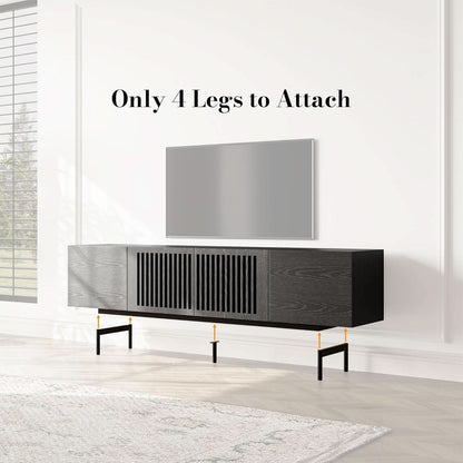 Modern Solid Wood TV Stand For 70 To 75 Inch TVs Black