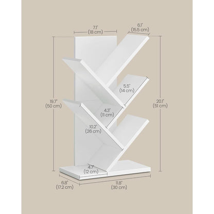 Cloud White Tree Bookshelf Five Tier Corner Shelf Unit