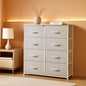 Bedroom Tall Linen Textured Fabric Dresser Drawers