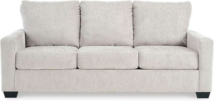 White Queen Upholstered Sleeper Sofa With Gel Memory Foam