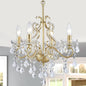 Modern K9 Crystal Chandelier 4 Light Matte Gold Pendant