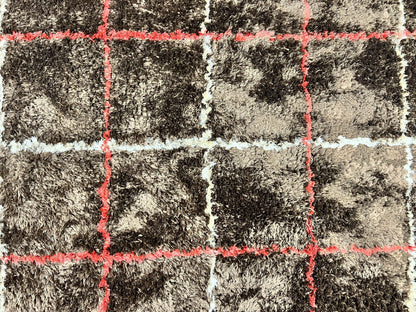 Shag Rug 6x8, Brown, Panel Design