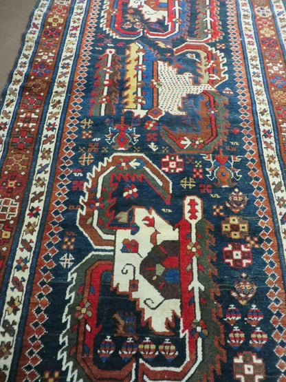 3' 7" X 14' Antique Handmade Caucasian Wool Rug Carpet Nice