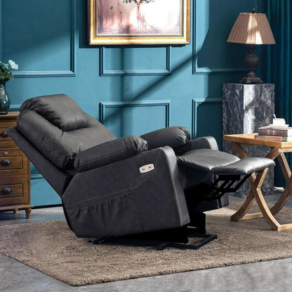 Electric Power Lift Recliner Chair With Massage And Heat Grey Medium