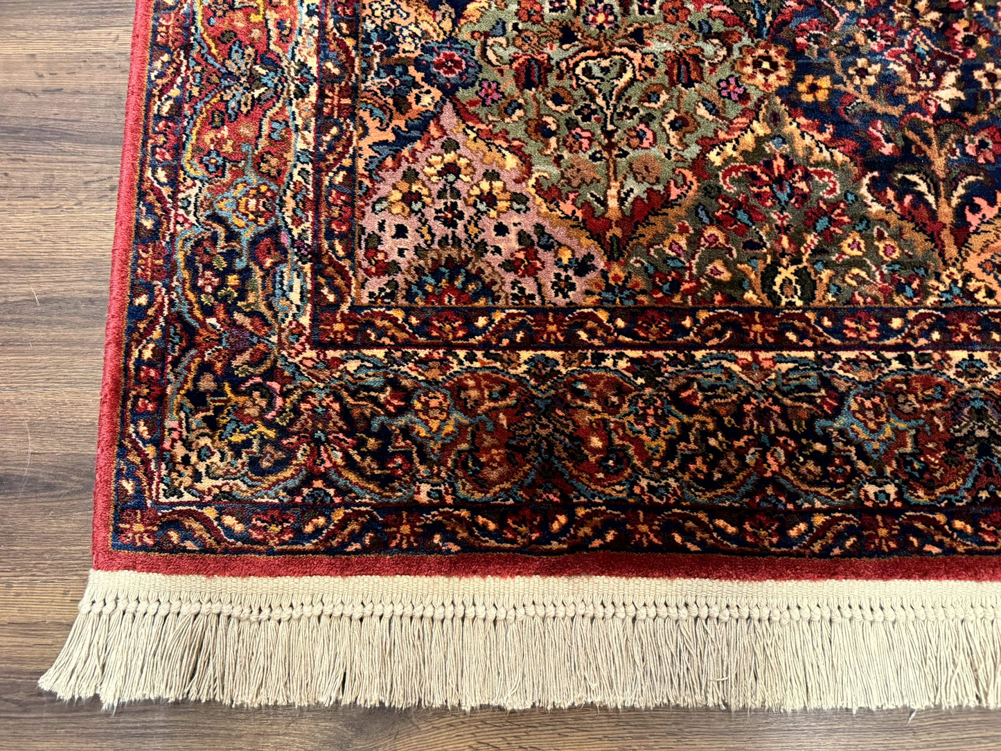 5.9 x 9 Karastan Rug Multicolor Panel Kirman #717, Original 700 Series, Wool