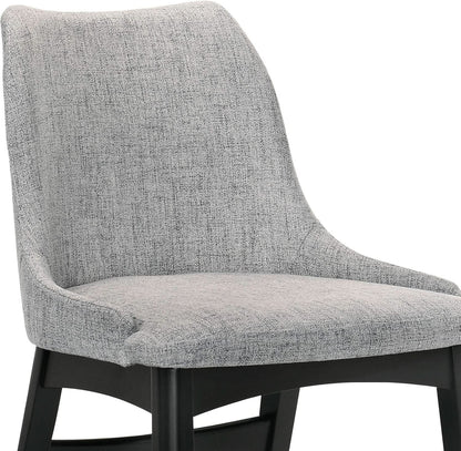 Gray Fabric Wood Dining Chairs Set Of 2 19-Inch Seat Height