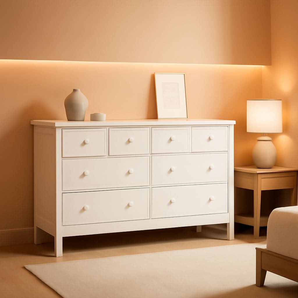 White Six Drawer Dresser For Nursery Organization Solutions