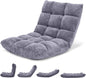 Grey Floor Chair With Back Support 14 Position Adjustable