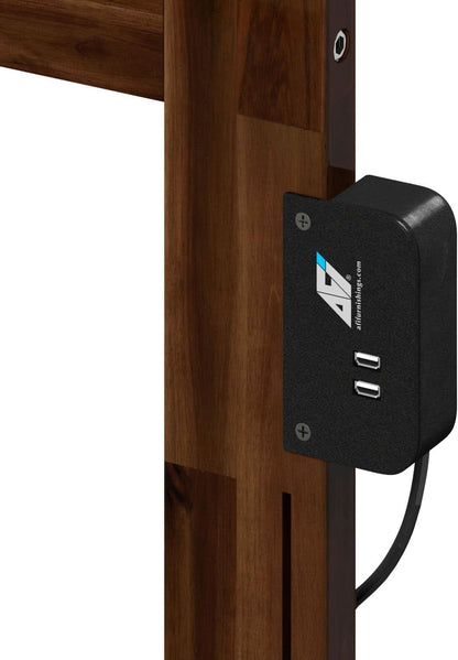 Rustic Solid Wood Headboard With USB Charging Station