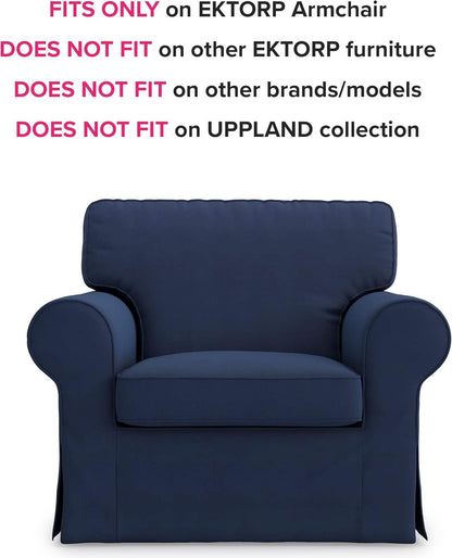 Ektorp Armchair Slipcover Cotton Blue For Ikea Ektorp Chair