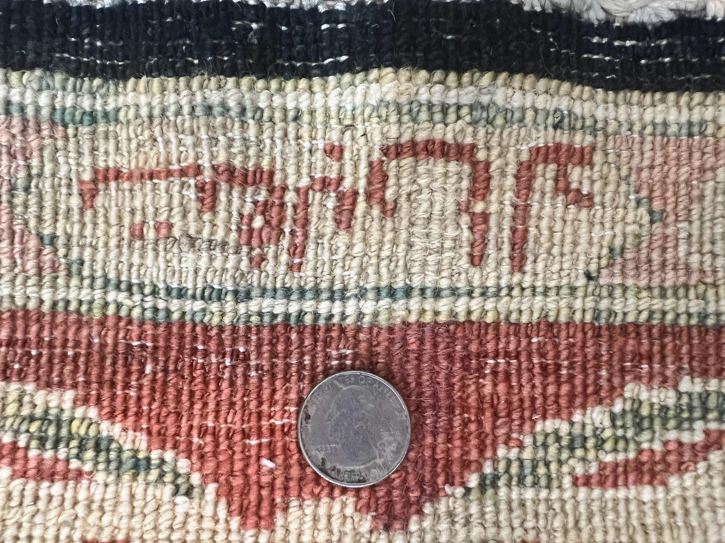 Pak Persian Rug 8x10, Pakistani Mahal Sultanabad Carpet, Signature from Master Weaver, Shiny Wool, Black Red Vintage Handmade Medallion Rug