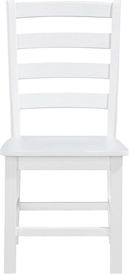 White Farmhouse Dining Chairs Set of 2 With Footrest