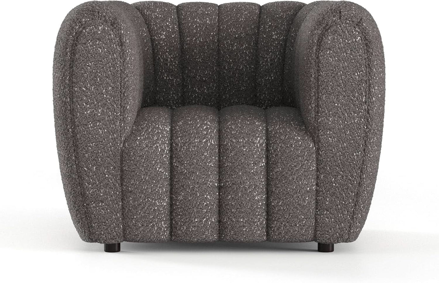 Charcoal Gray Vertical Channel Tufted 3 Piece Sofa Set