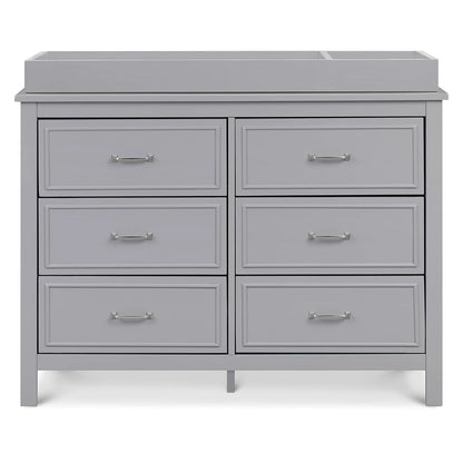 Charlie 6 Drawer Double Dresser Grey For Nursery And Kids Bedroom Storage