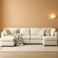 127 Inch Modular Sectional Sofa Beige with Storage Ottoman