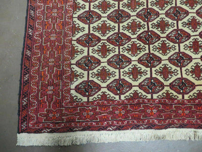 4' X 6' Handmade Finely Knotted Pakistan Turkoman Bokhara Wool Rug Nice