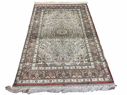 4' X 6' Vintage Fine Handmade Chinese Oriental Silk Rug 400 KPSI Wow