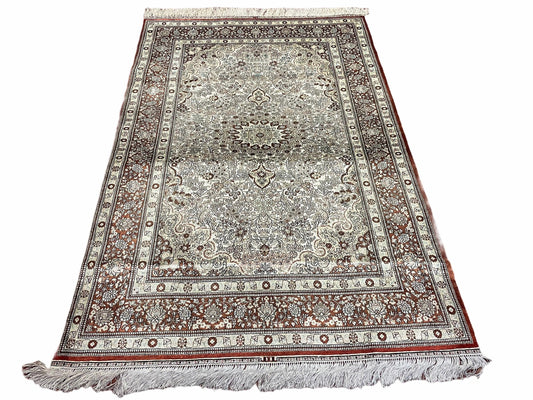 4' X 6' Vintage Fine Handmade Chinese Oriental Silk Rug 400 KPSI Wow