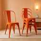 Tolix Style Metal Dining Chair 18 Inch Stackable Outdoor