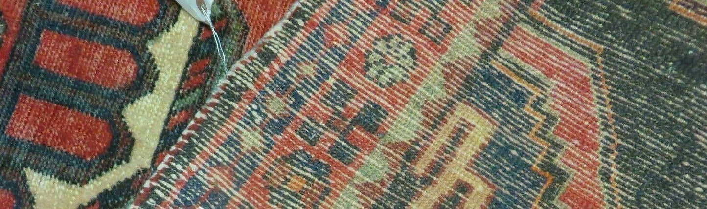 4' X 8' Antique Handmade India Geometric Oriental Tribal Wool Rug Red # 603