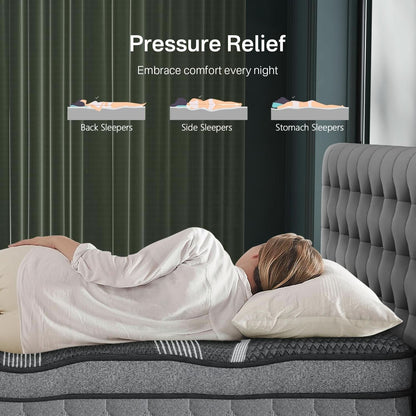 Queen Memory Foam Hybrid Mattress Cooling Gel Layer