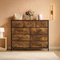 Brown Rustic Dresser With 12 Drawers Extra Storage