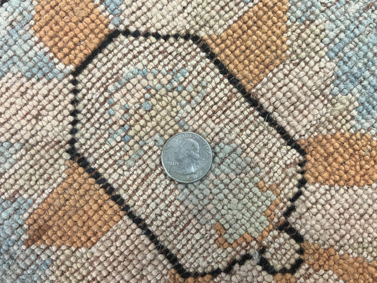 Turkish Oushak Rug 9x10, Farmhouse Rug, Beige & Light Blue