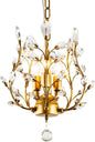 Gold Three Light Crystal Chandelier Ceiling Fixture With Adjustable Chain