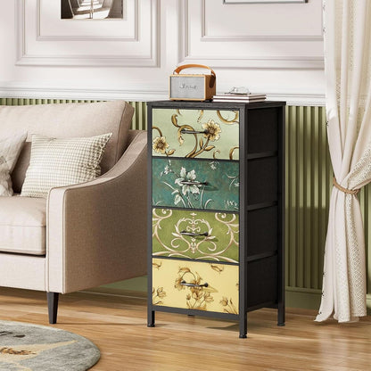 4 Drawer Dresser Nightstand With Wood Top For Bedroom