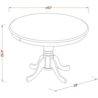 Mahogany Dining Table Set 5 Piece With Linen Chairs