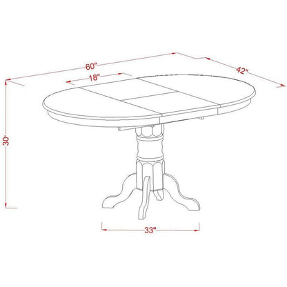 Wooden Oval Kitchen Table Black Finish With Cherry Top