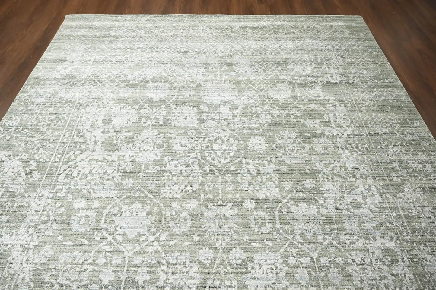 8x10 Gray, Beige Hand Knotted 100% Wool Modern & Contemporary Oriental Area Rug