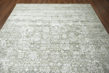 8x10 Gray, Beige Hand Knotted 100% Wool Modern & Contemporary Oriental Area Rug